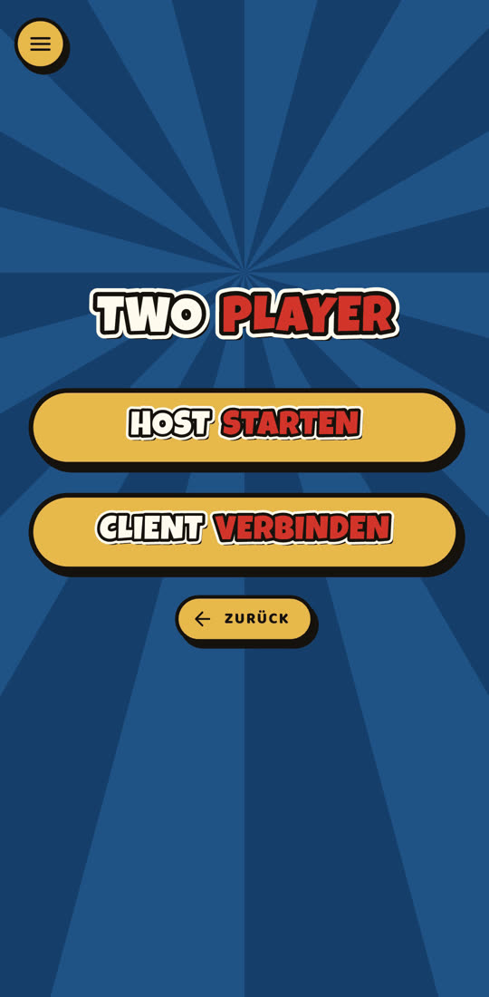 Line Hockey: Menü für das Duell im WLAN