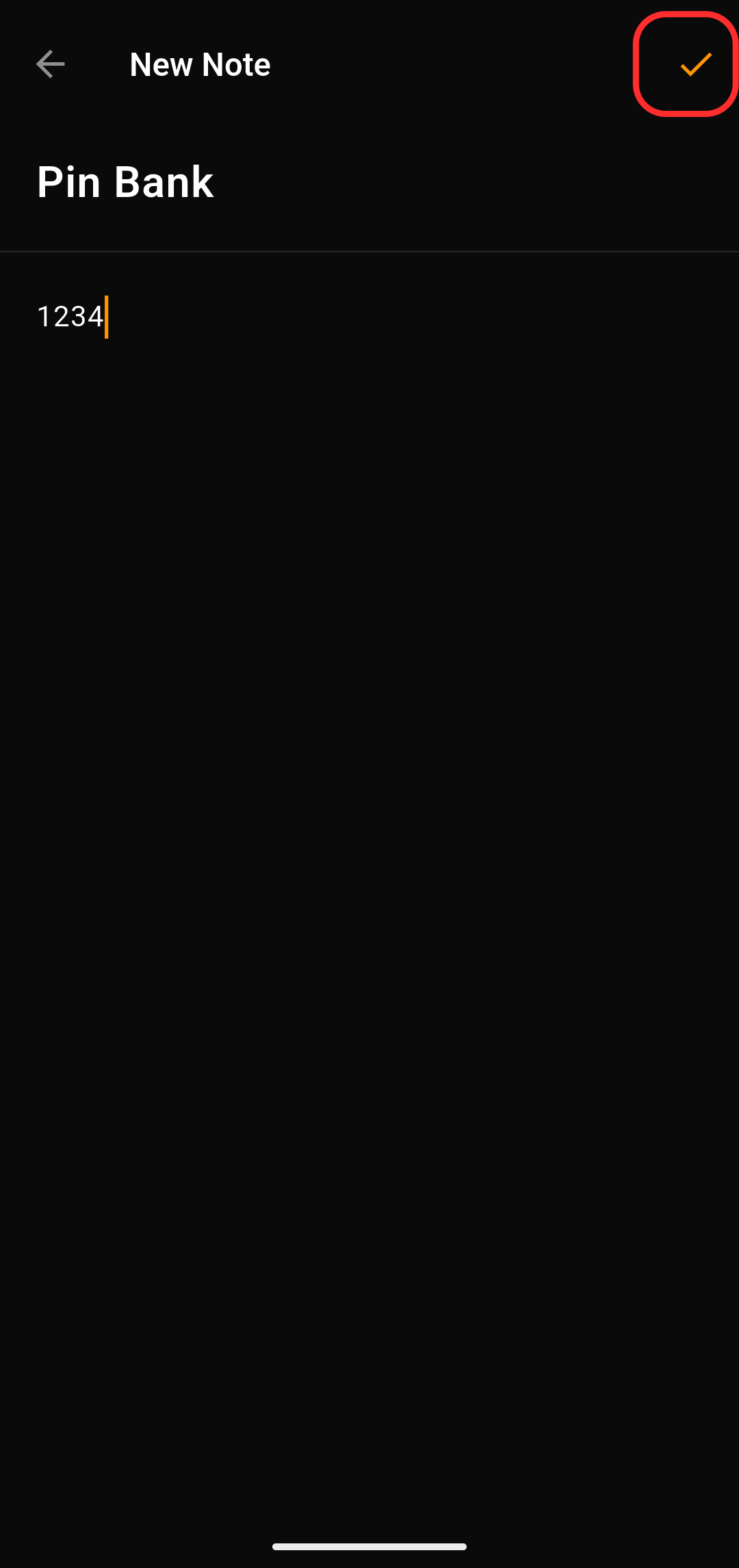 Screenshot: neue Notiz